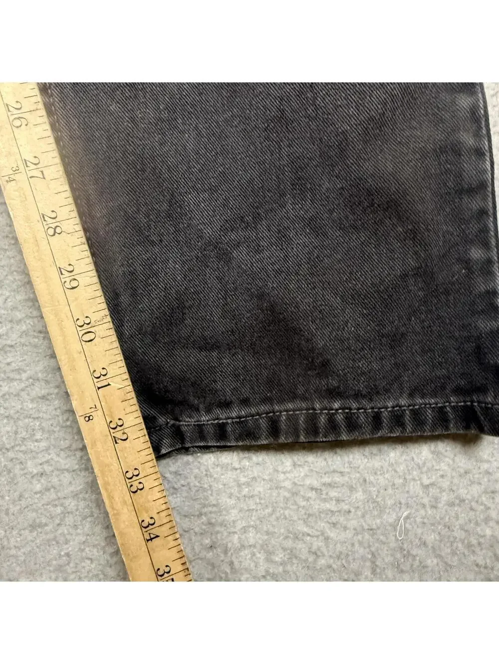 Levi's 505 Men's Size 34x34 Black Regular Fit Straight Leg Jeans Ankle Length